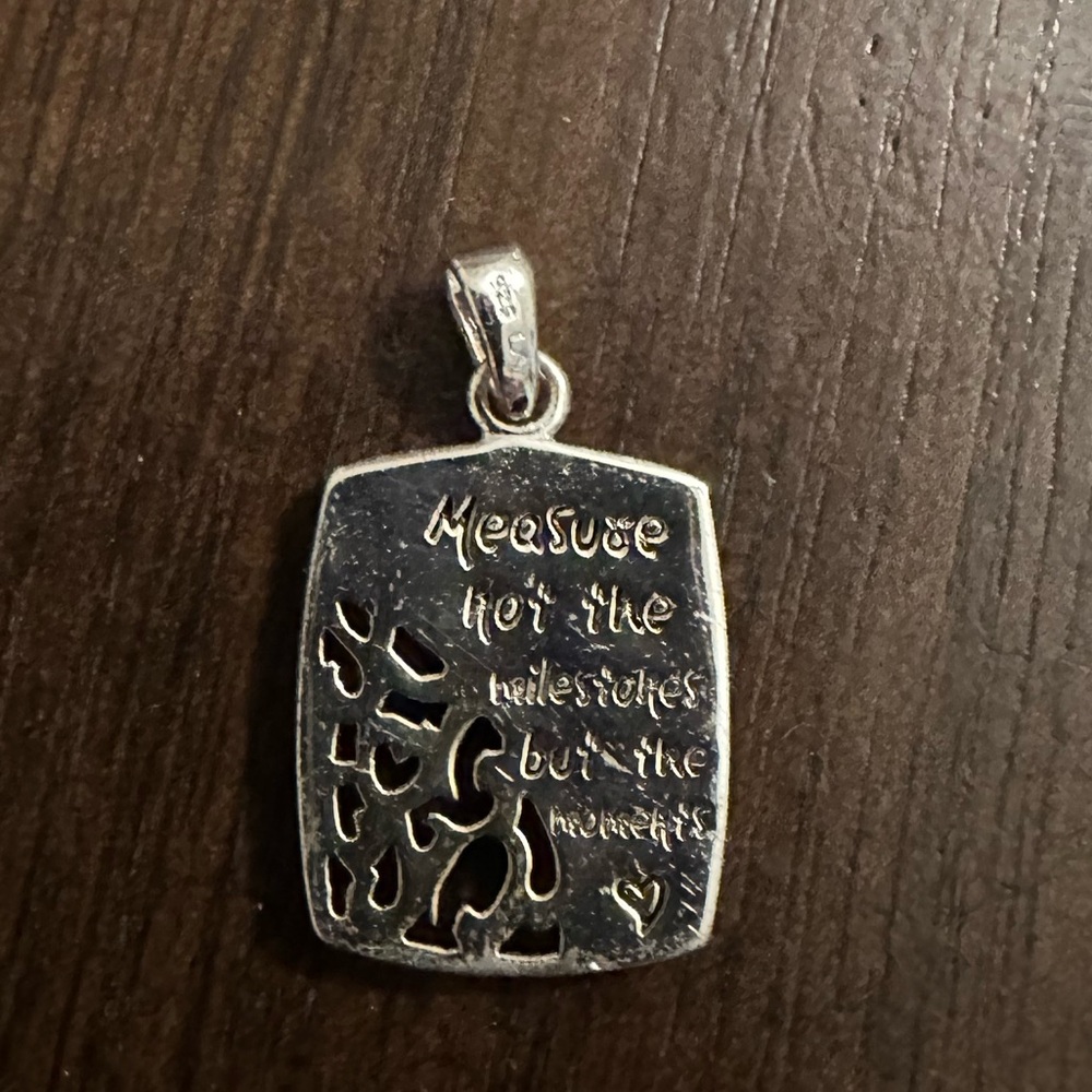 ✨ Inspirational Silver Pendant – “Measure Not the Milestones But the Moments”